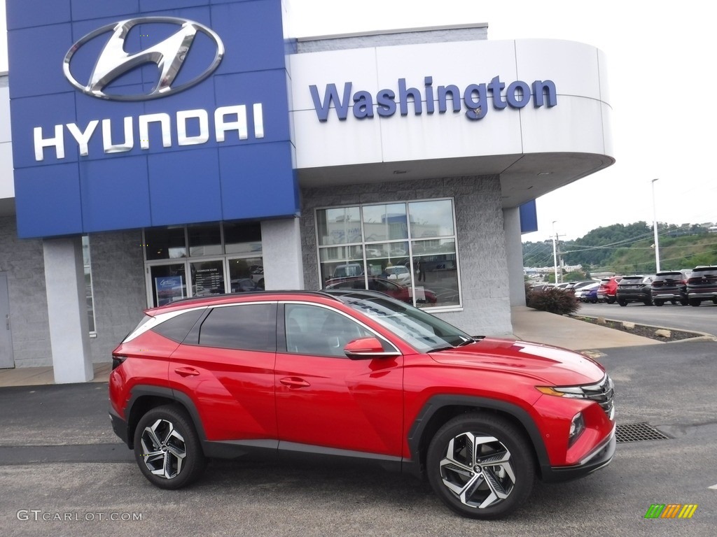 2022 Tucson Limited AWD - Calypso Red / Black photo #2