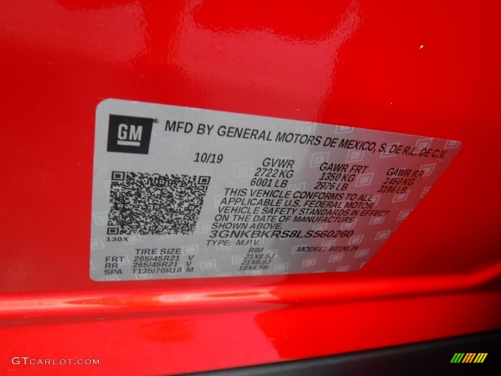 2020 Blazer RS AWD - Red Hot / Jet Black photo #43
