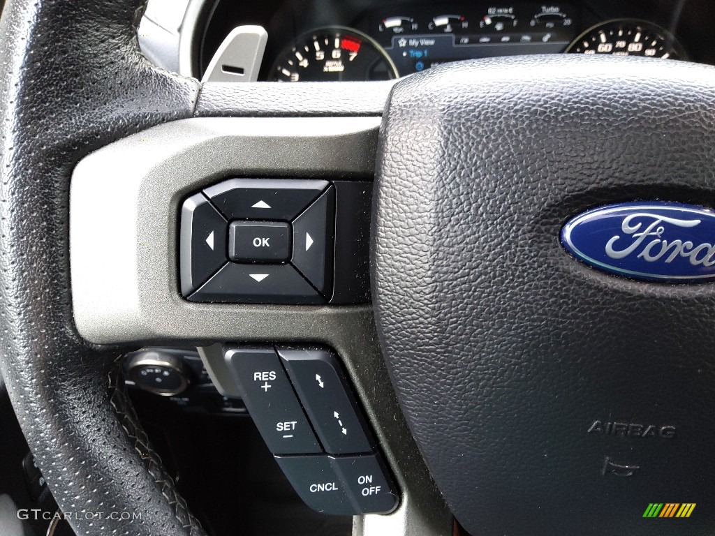 2020 Ford F150 SVT Raptor SuperCrew 4x4 Black Steering Wheel Photo #144722158