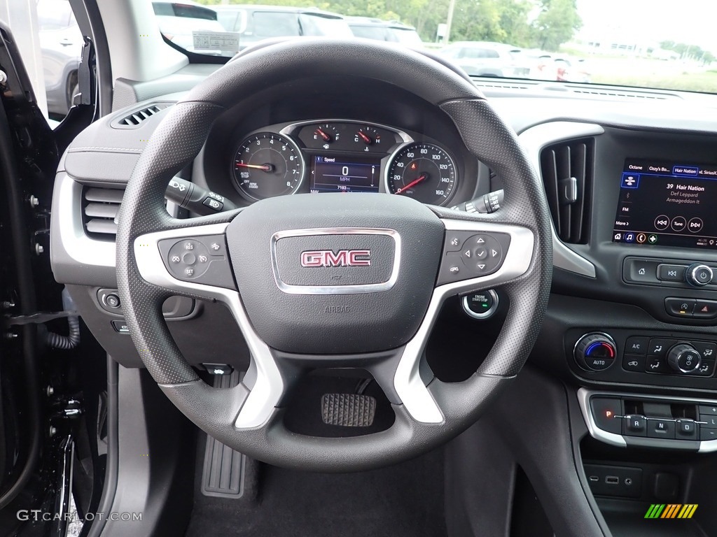 2022 GMC Terrain SLE AWD Jet Black Steering Wheel Photo #144722827