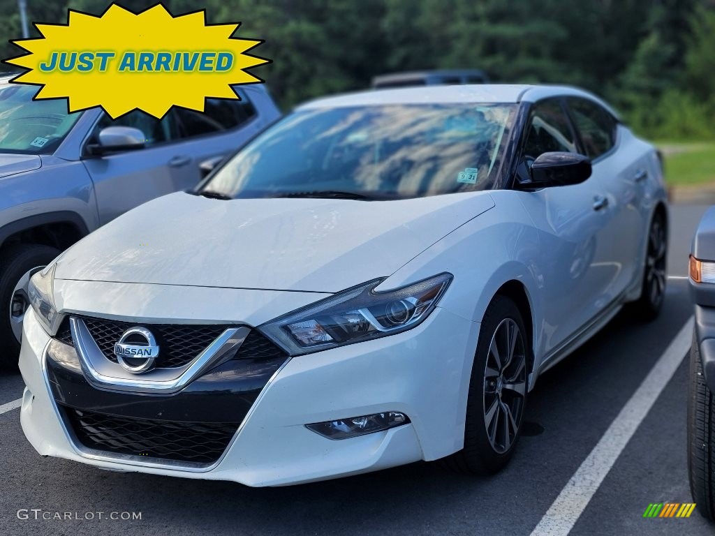 2016 Maxima S - Pearl White / Charcoal photo #1