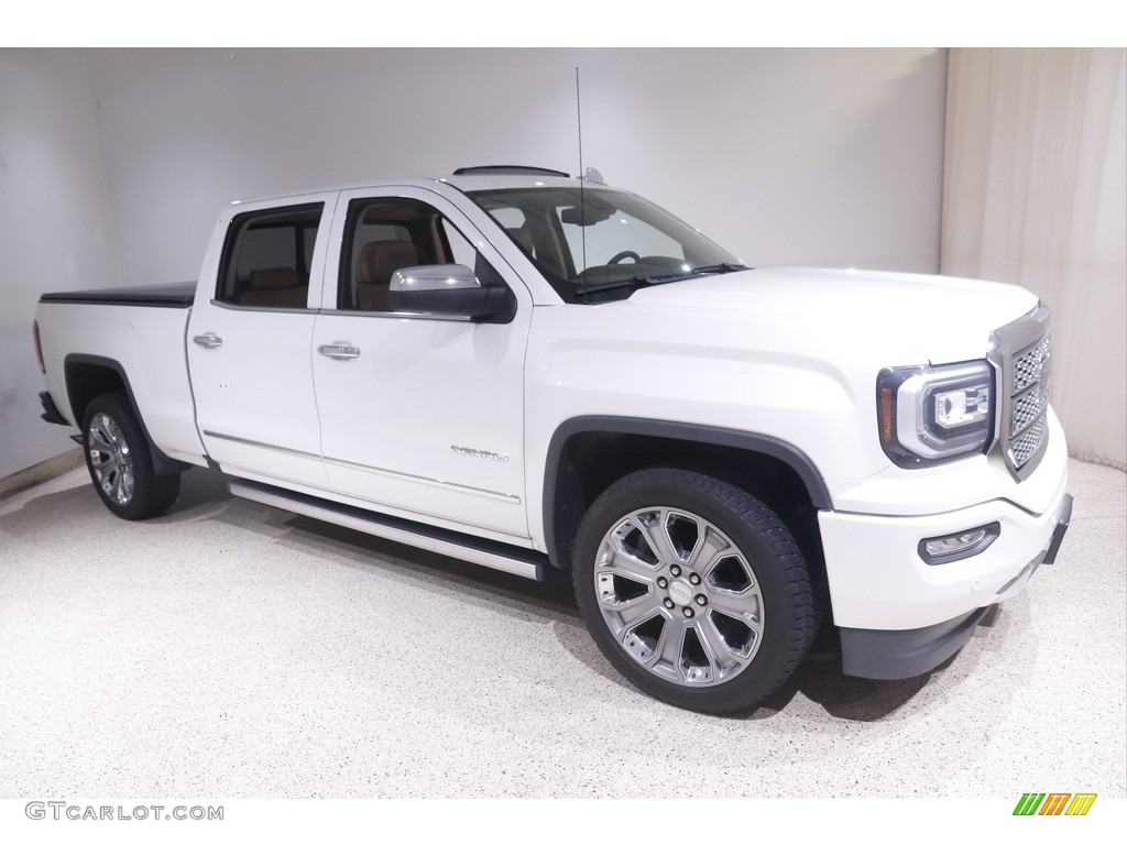 2017 Sierra 1500 Denali Crew Cab 4WD - White Frost Tricoat / Cocoa/­Dark Sand photo #1