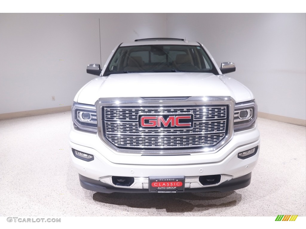 2017 Sierra 1500 Denali Crew Cab 4WD - White Frost Tricoat / Cocoa/­Dark Sand photo #2