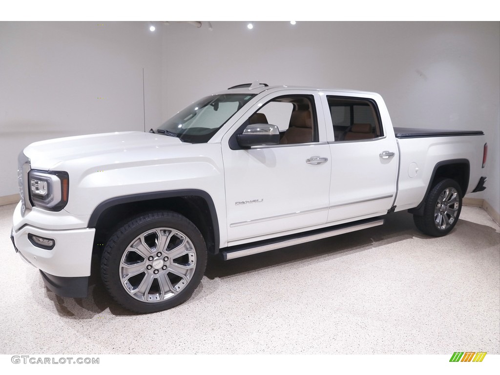 2017 Sierra 1500 Denali Crew Cab 4WD - White Frost Tricoat / Cocoa/­Dark Sand photo #3