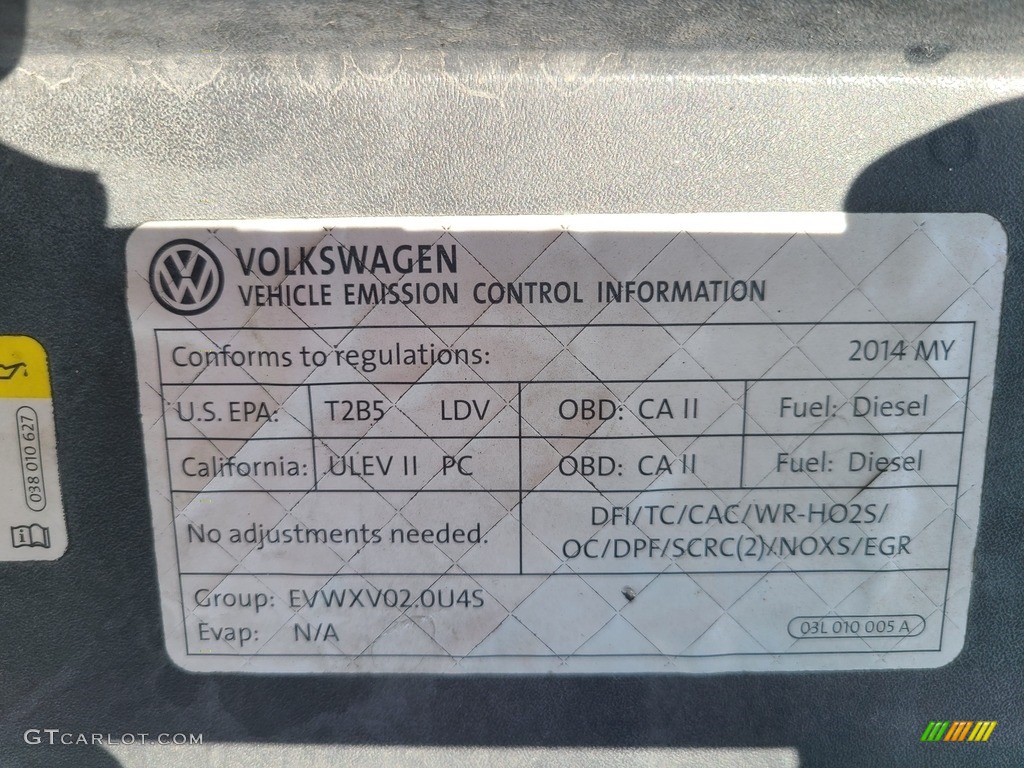 2014 Passat TDI SE - Tungsten Silver Metallic / Titan Black photo #47