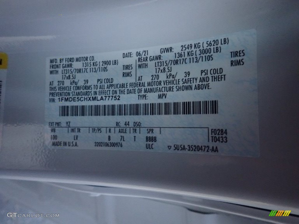 2021 Ford Bronco Base Sasquatch Package 4x4 2-Door Color Code Photos