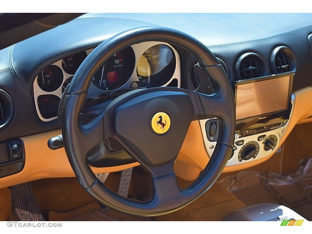 2004 Ferrari 360 Spider F1 Beige Steering Wheel Photo #144736631