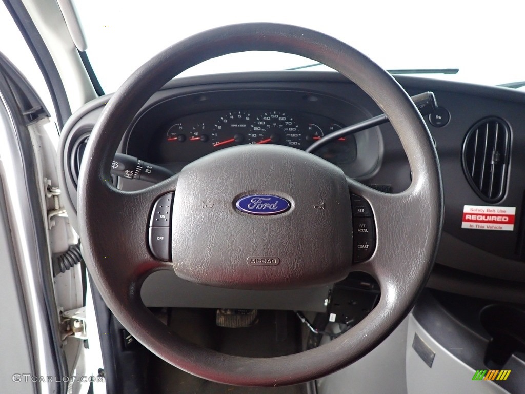 2008 Ford E Series Van E350 Super Duty XLT Extended Passenger Medium Flint Steering Wheel Photo #144737801