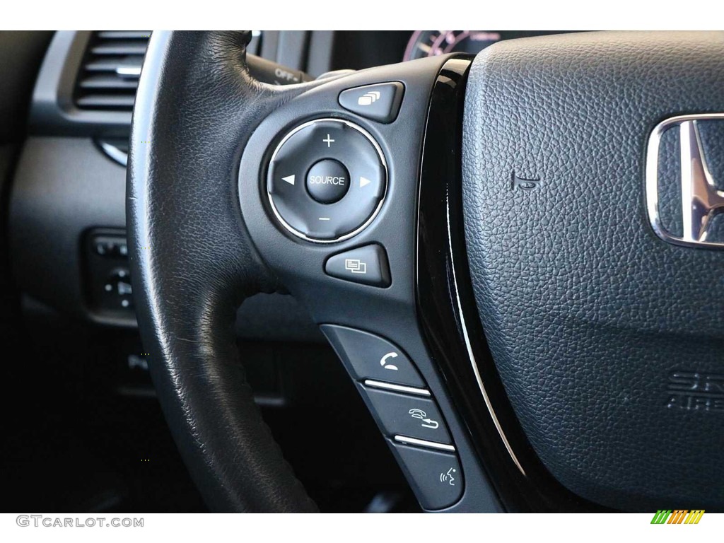 2018 Honda Pilot Touring Black Steering Wheel Photo #144738533