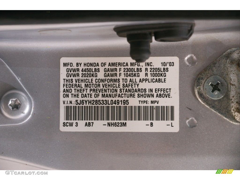 2003 Element EX AWD - Satin Silver Metallic / Gray photo #19