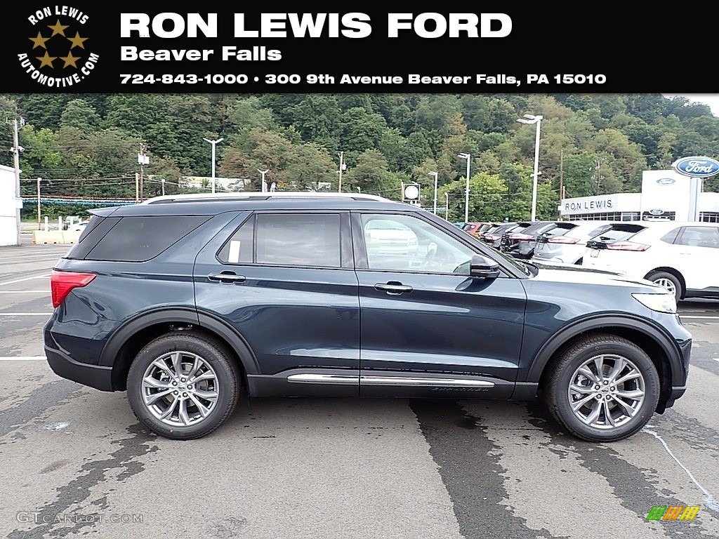 2022 Explorer Limited 4WD - Stone Blue Metallic / Ebony photo #1