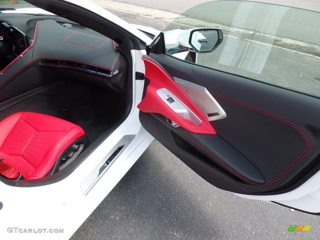 2020 Corvette Stingray Coupe - Arctic White / Adrenaline Red/Jet Black photo #40