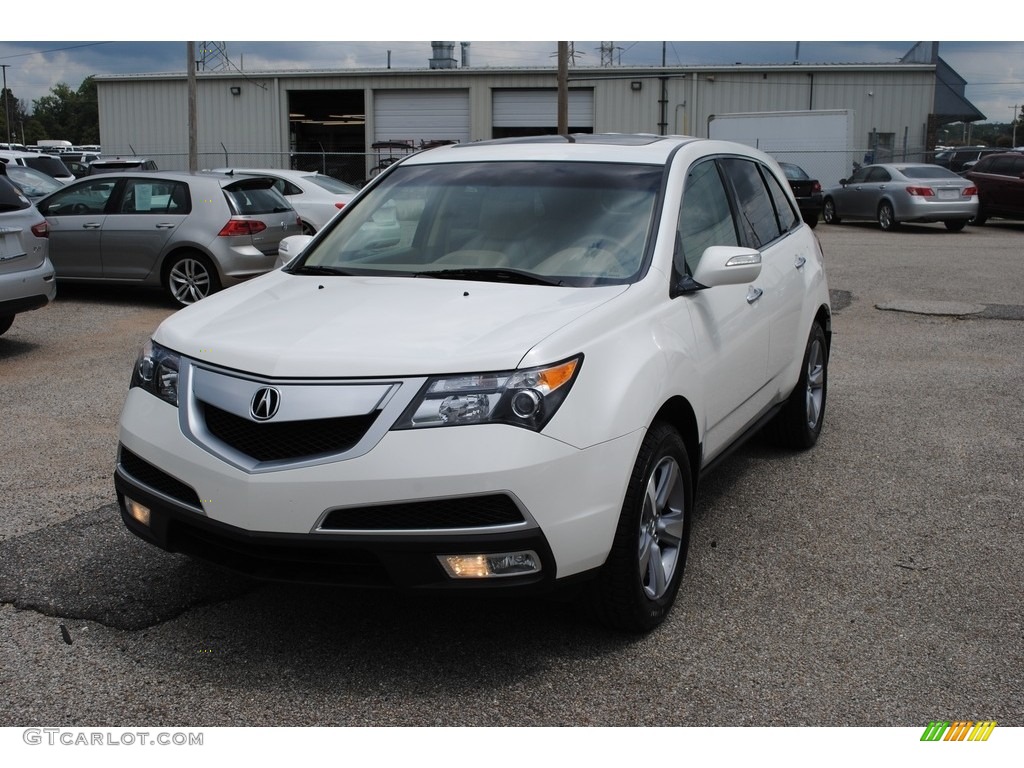 2012 MDX SH-AWD Technology - Aspen White Pearl II / Parchment photo #1