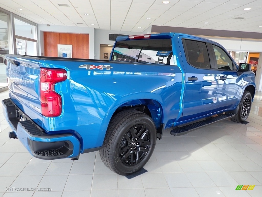 Glacier Blue Metallic 2022 Chevrolet Silverado 1500 Custom Crew Cab 4x4 Exterior Photo #144754639