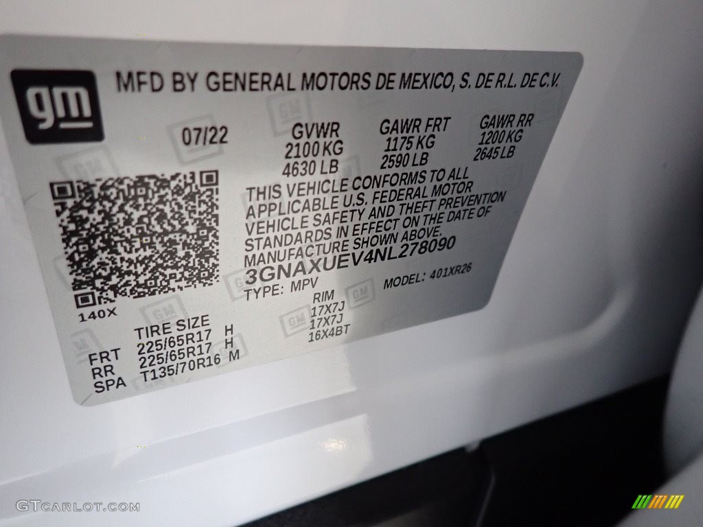2022 Equinox LT AWD - Iridescent Pearl Tricoat / Jet Black photo #13