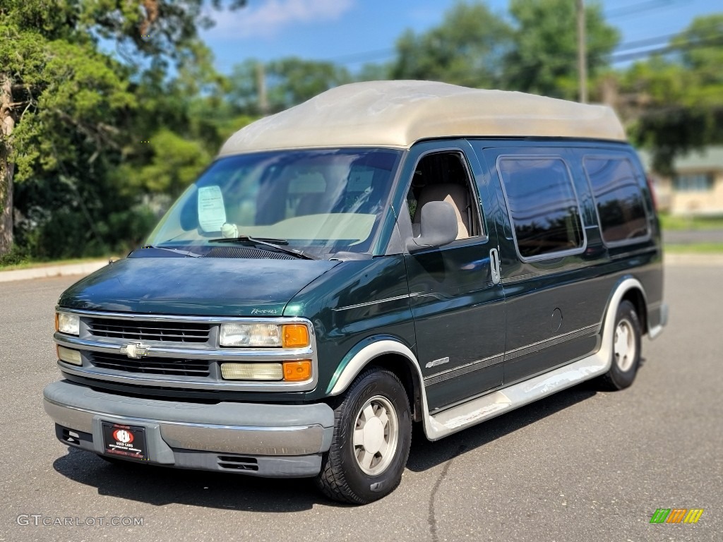 Forest Green Metallic 2001 Chevrolet Express 1500 Passenger Conversion Van Exterior Photo #144759342