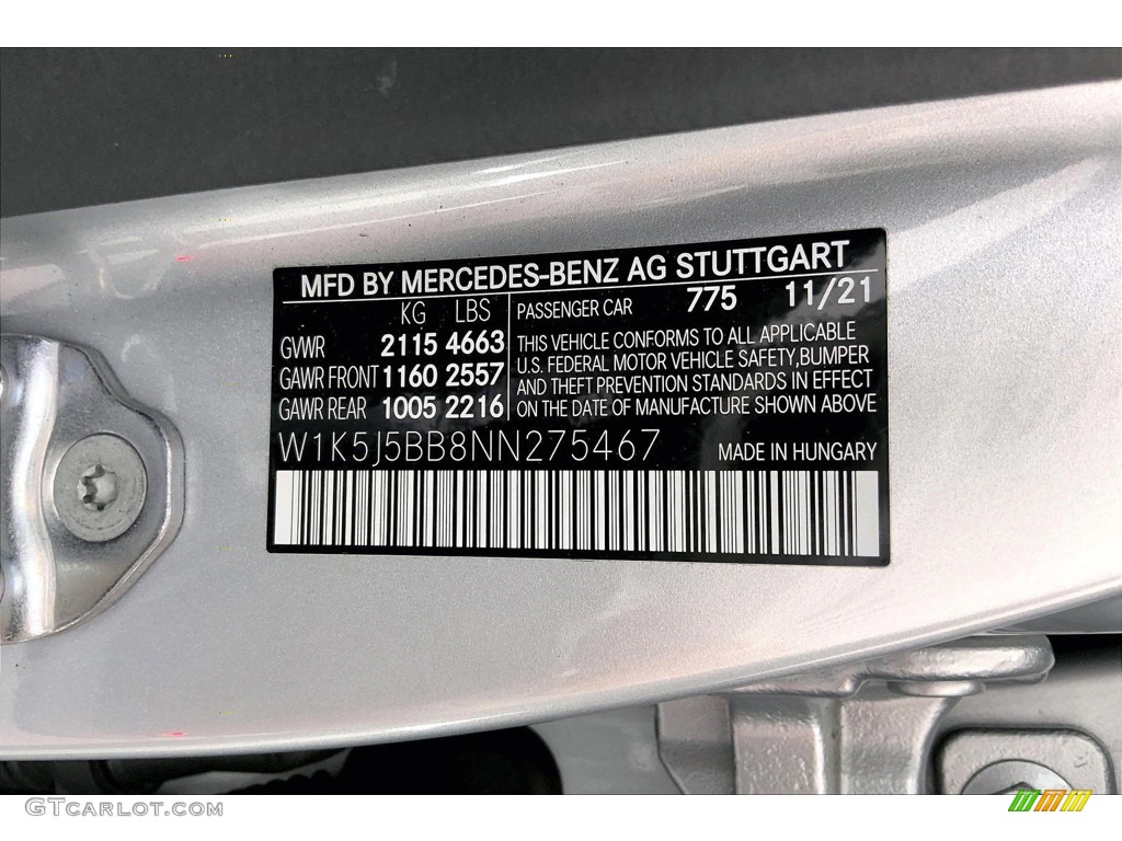 2022 CLA AMG 35 Coupe - Iridium Silver Metallic / Neva Gray/Black photo #33