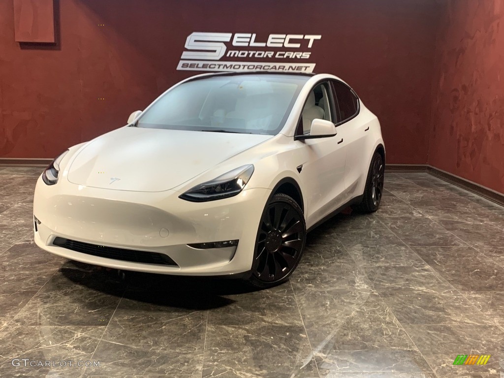 2022 Model Y Performance AWD - Pearl White Multi-Coat / White/Black photo #1