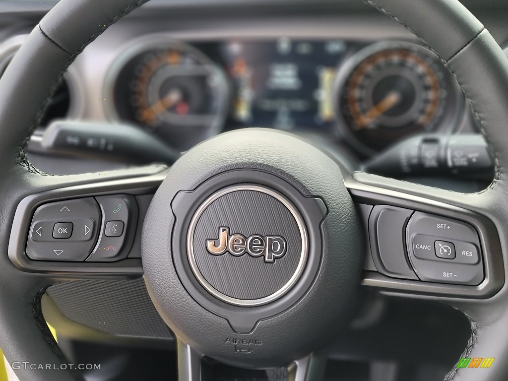 2022 Jeep Wrangler Unlimited High Tide 4x4 Black Steering Wheel Photo #144761886