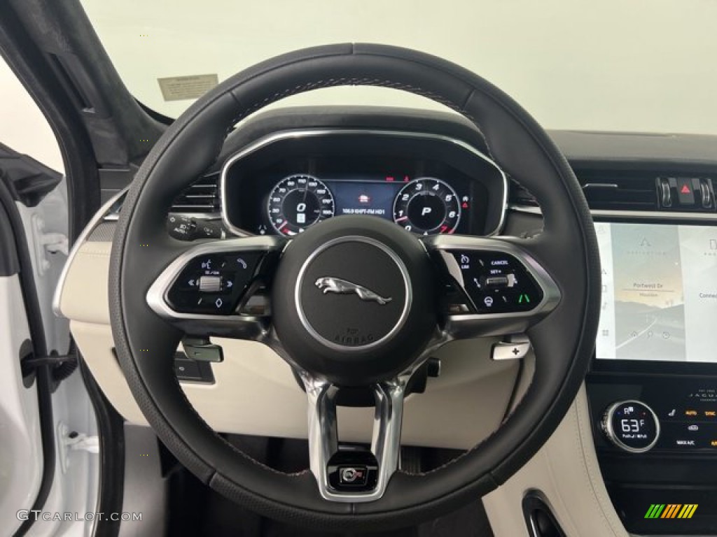 2023 Jaguar F-PACE SVR Lt Oyster/Ebony Steering Wheel Photo #144763005