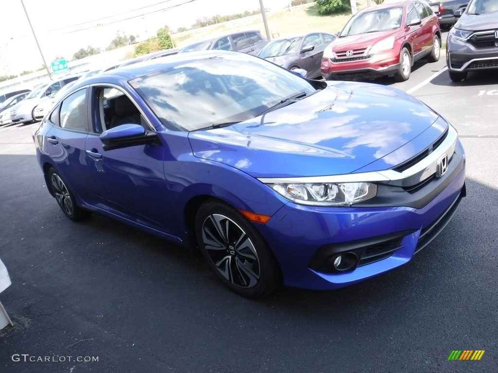 Aegean Blue Metallic 2018 Honda Civic EX-L Sedan Exterior Photo #144765750