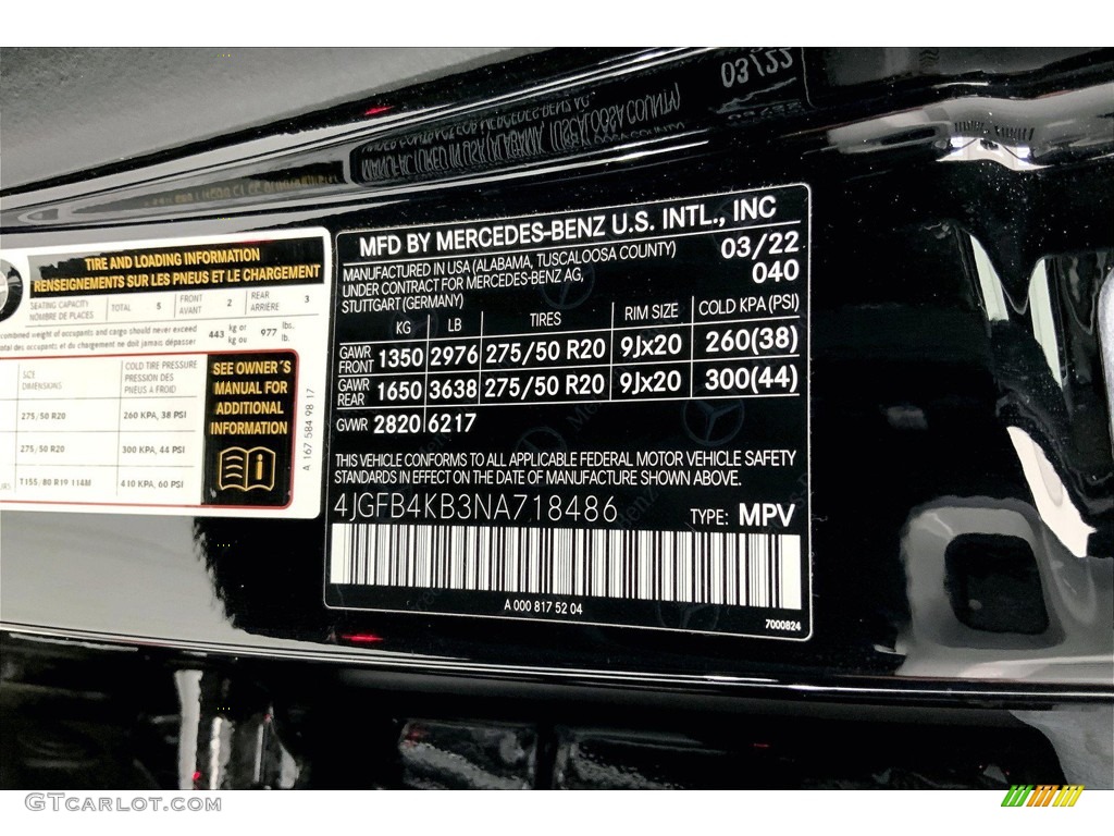 2022 GLE Color Code 040 for Black Photo #144766533