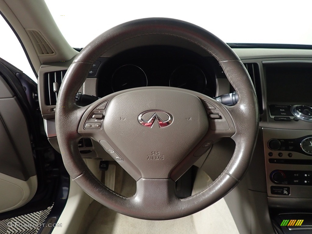 2012 Infiniti G 25 x AWD Sedan Stone Steering Wheel Photo #144770198
