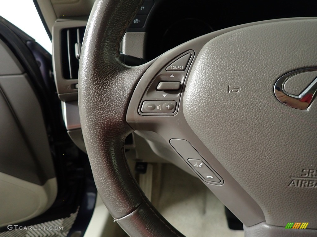 2012 Infiniti G 25 x AWD Sedan Stone Steering Wheel Photo #144770223