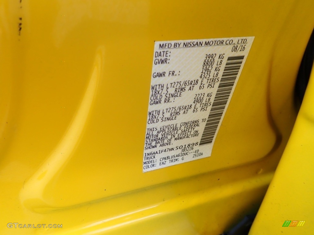 2017 Nissan TITAN XD PRO-4X Crew Cab 4x4 Color Code Photos