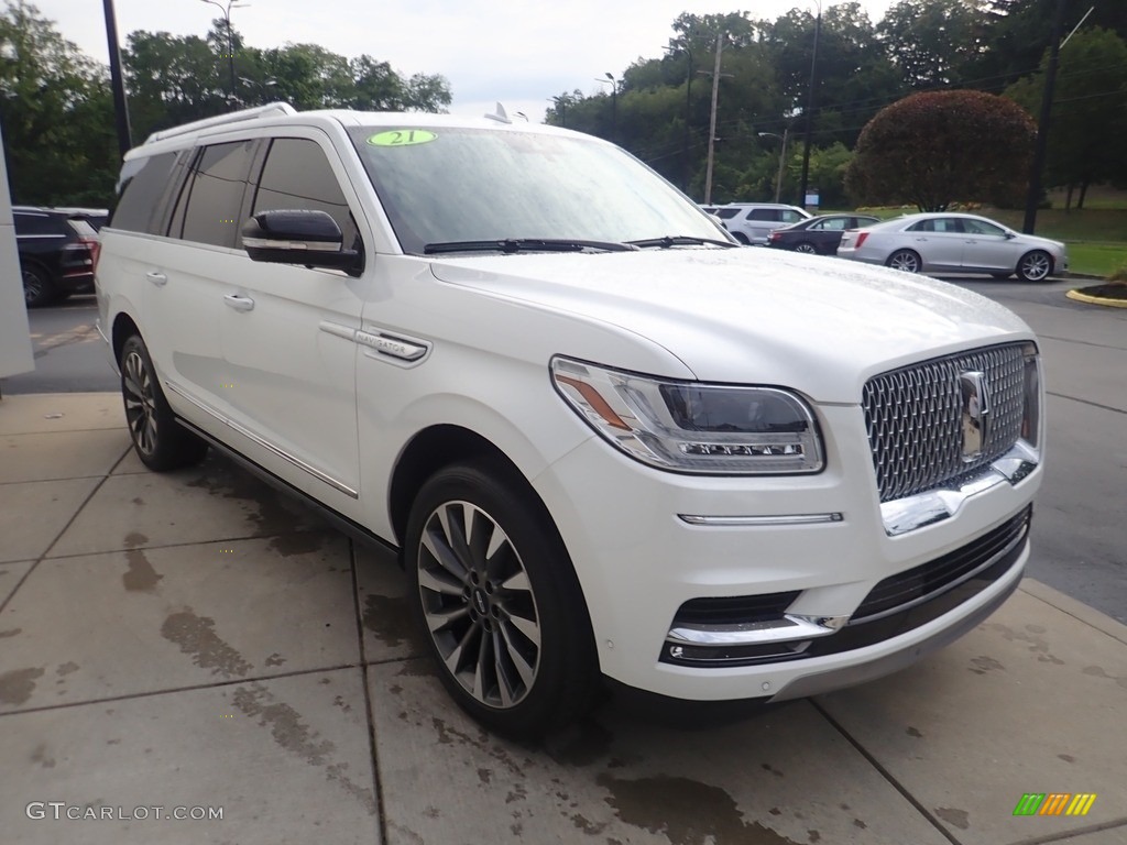 Pristine White 2021 Lincoln Navigator L Reserve 4x4 Exterior Photo #144774658