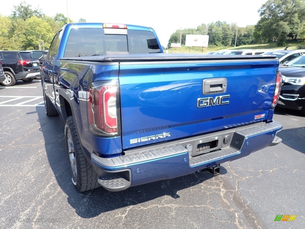 2018 Sierra 1500 SLT Double Cab 4WD - Stone Blue Metallic / Jet Black/­Spice Red photo #4