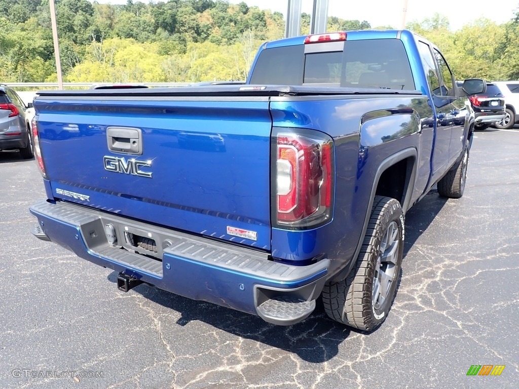 2018 Sierra 1500 SLT Double Cab 4WD - Stone Blue Metallic / Jet Black/­Spice Red photo #7