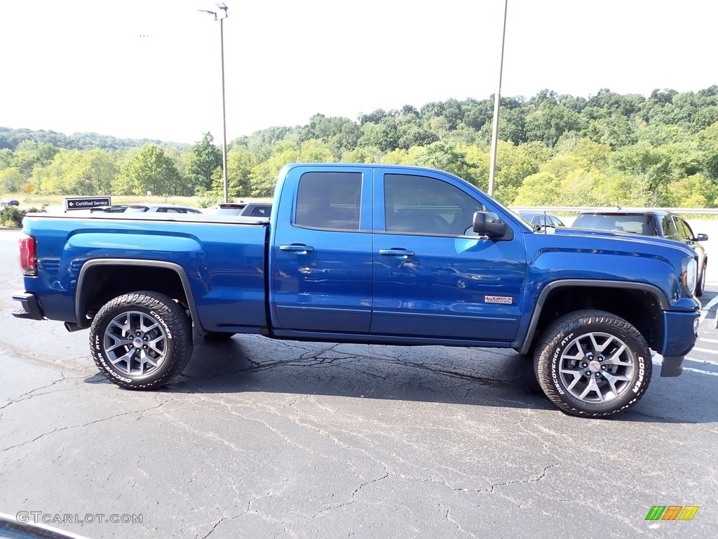 2018 Sierra 1500 SLT Double Cab 4WD - Stone Blue Metallic / Jet Black/­Spice Red photo #8