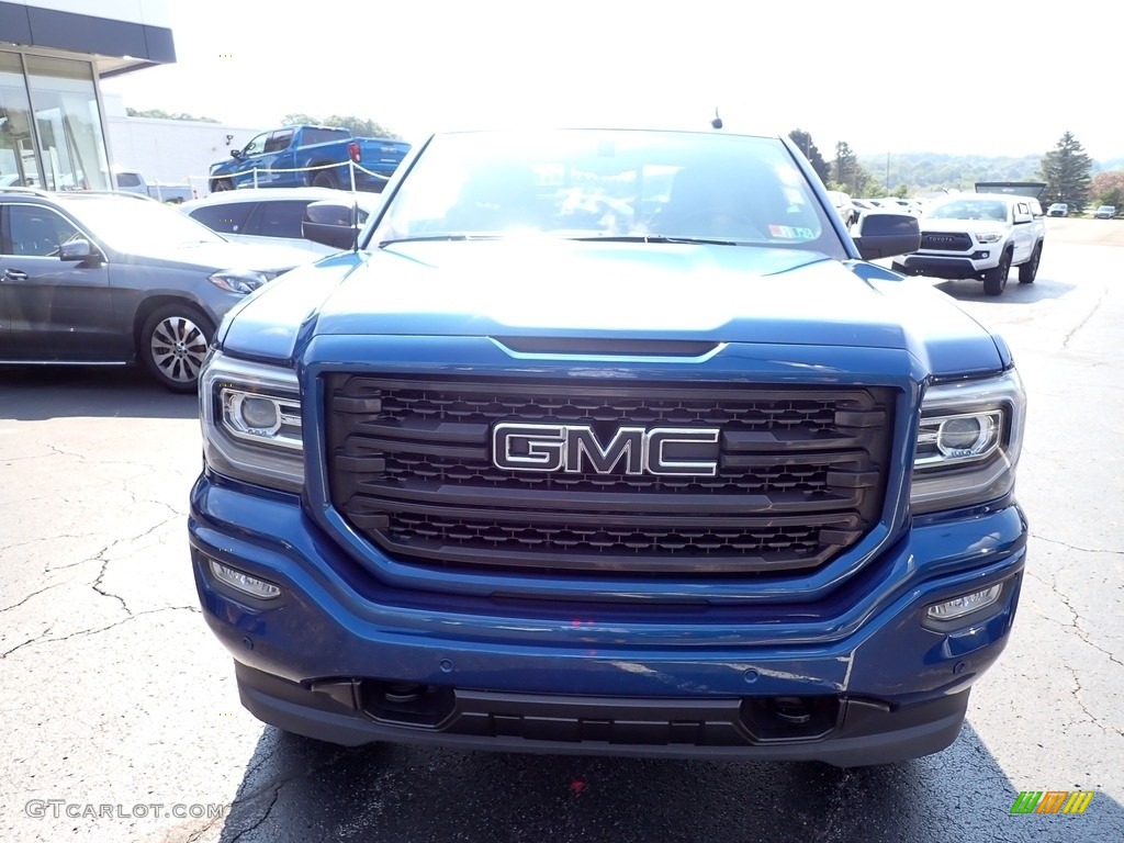2018 Sierra 1500 SLT Double Cab 4WD - Stone Blue Metallic / Jet Black/­Spice Red photo #11