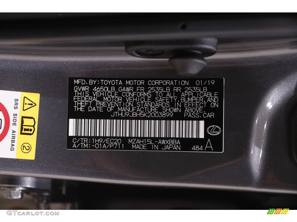 2019 UX Color Code 1H9 for Nebula Gray Pearl Photo #144776974