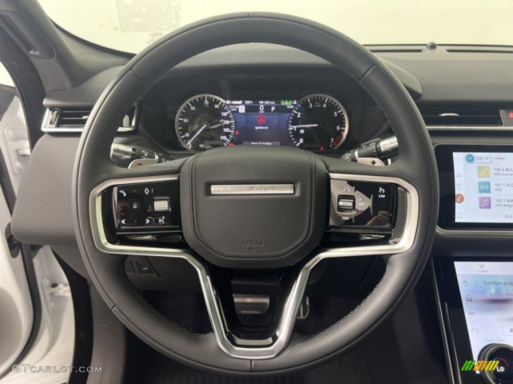2022 Land Rover Range Rover Velar R-Dynamic S Ebony Steering Wheel Photo #144780283