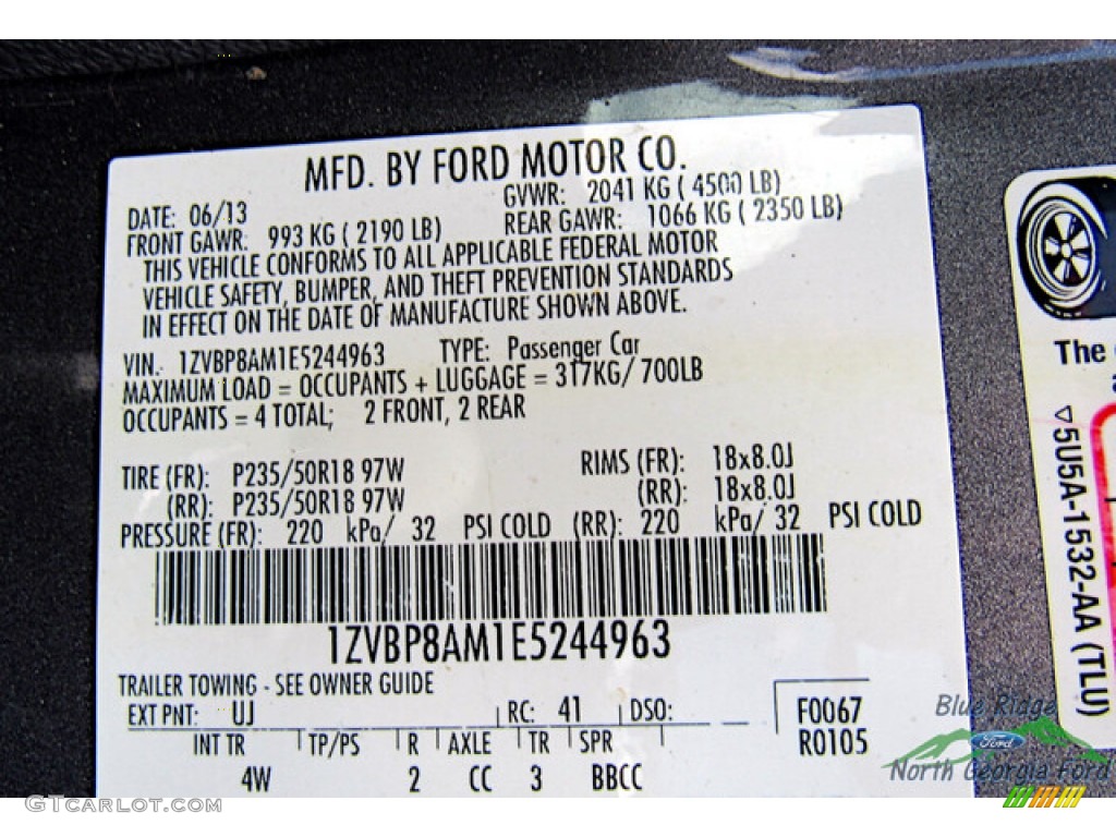 2014 Mustang V6 Premium Coupe - Sterling Gray / Charcoal Black photo #18