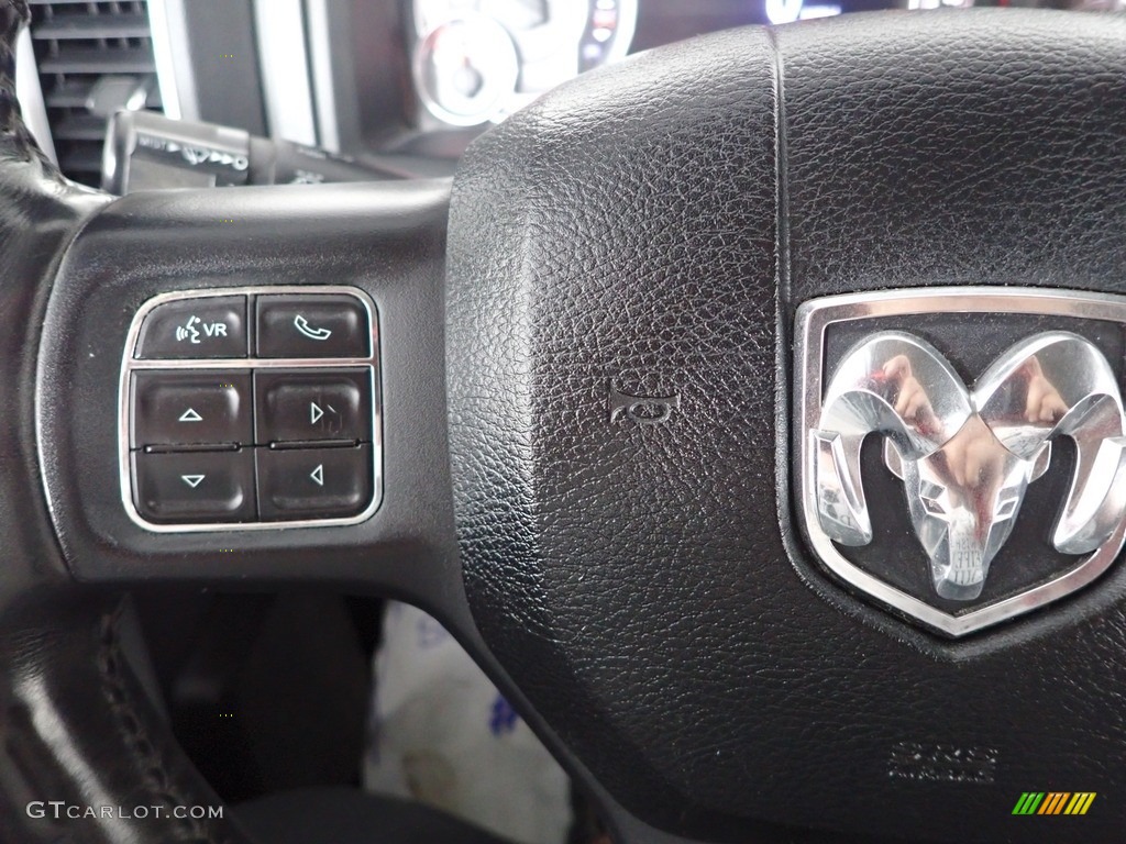 2016 Ram 1500 Big Horn Crew Cab 4x4 Black/Diesel Gray Steering Wheel Photo #144784229