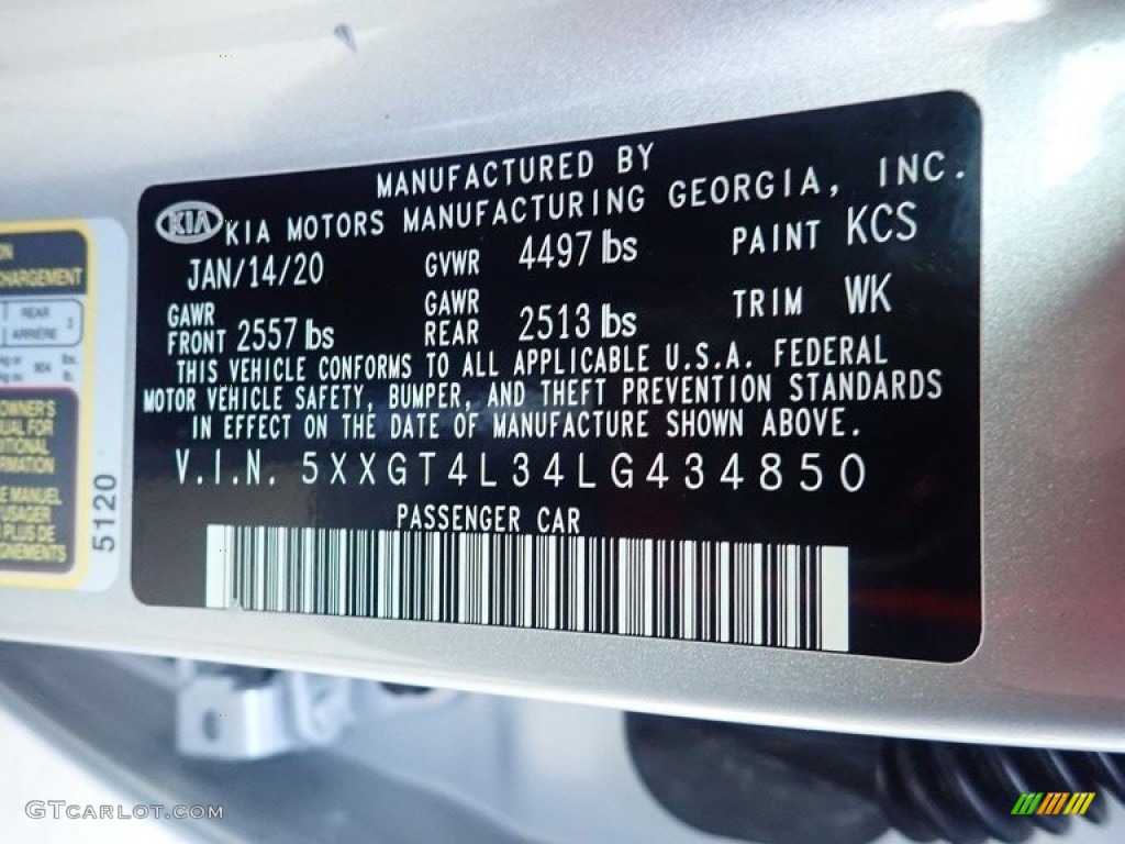 2020 Optima LX - Sparkling Silver / Black photo #27