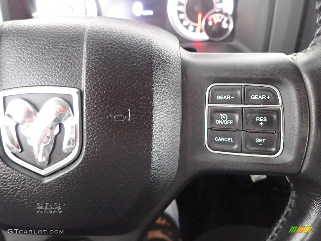2016 Ram 1500 Big Horn Crew Cab 4x4 Black/Diesel Gray Steering Wheel Photo #144784253