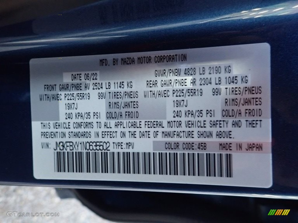 2022 Mazda CX-5 Turbo Signature AWD Color Code Photos