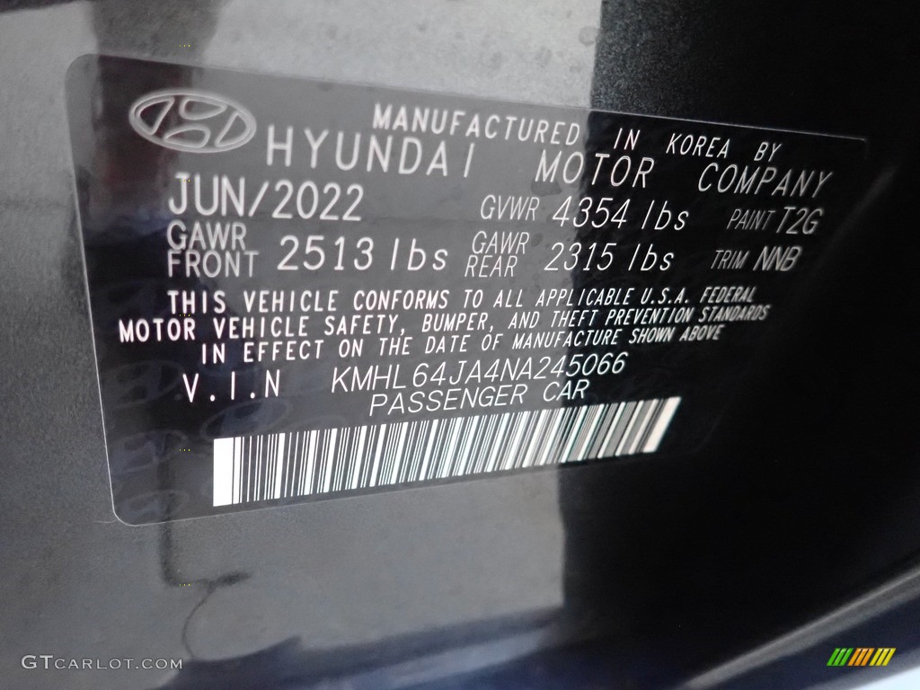 2022 Sonata SEL - Portofino Gray / Black photo #18