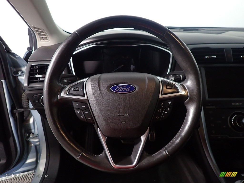 2014 Ford Fusion Energi Titanium Charcoal Black Steering Wheel Photo #144791995