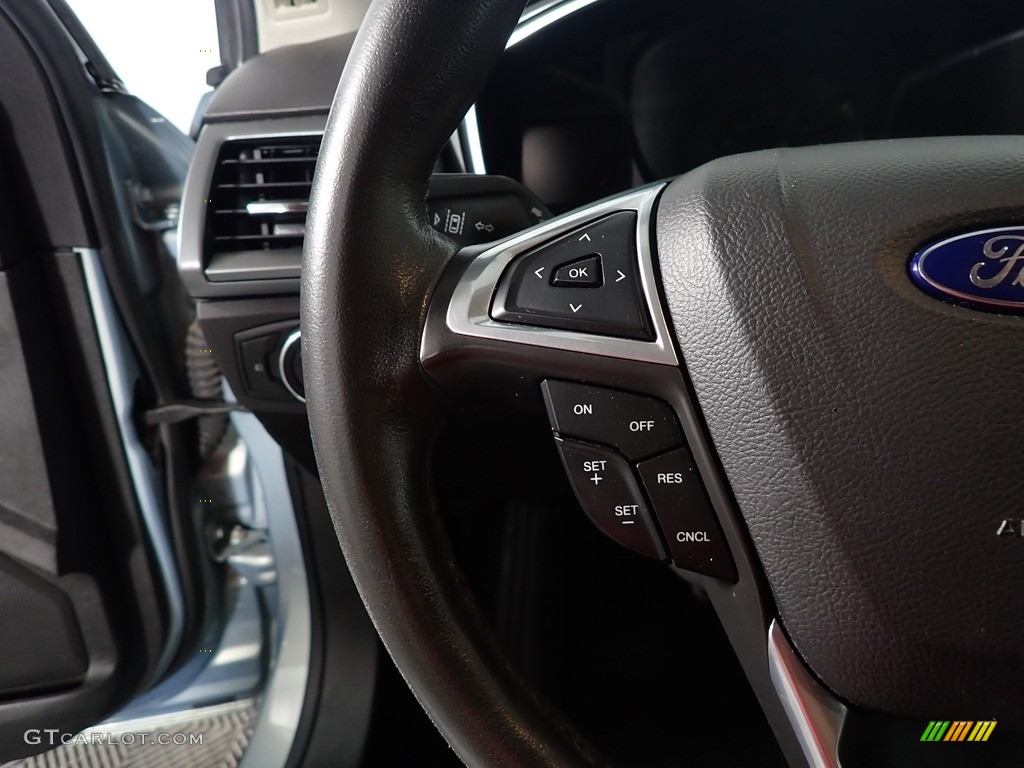 2014 Ford Fusion Energi Titanium Charcoal Black Steering Wheel Photo #144792038