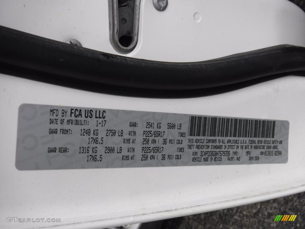 2017 Journey SXT AWD - Vice White / Black photo #27