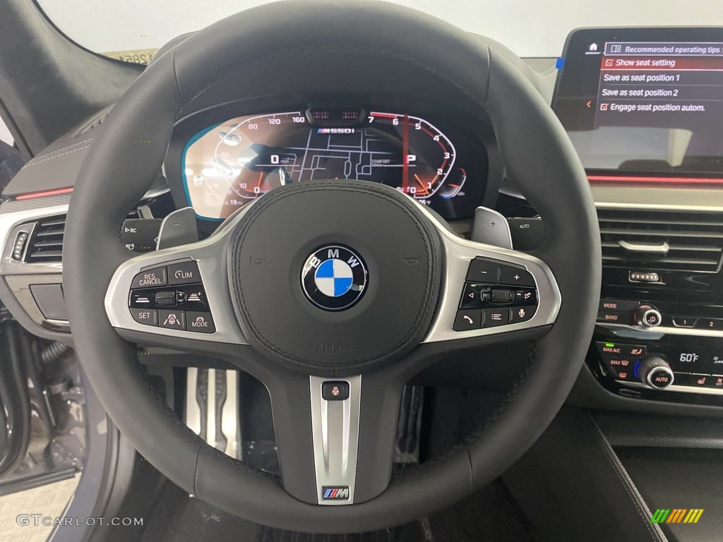 2023 BMW 5 Series M550i xDrive Sedan Black Steering Wheel Photo #144800059