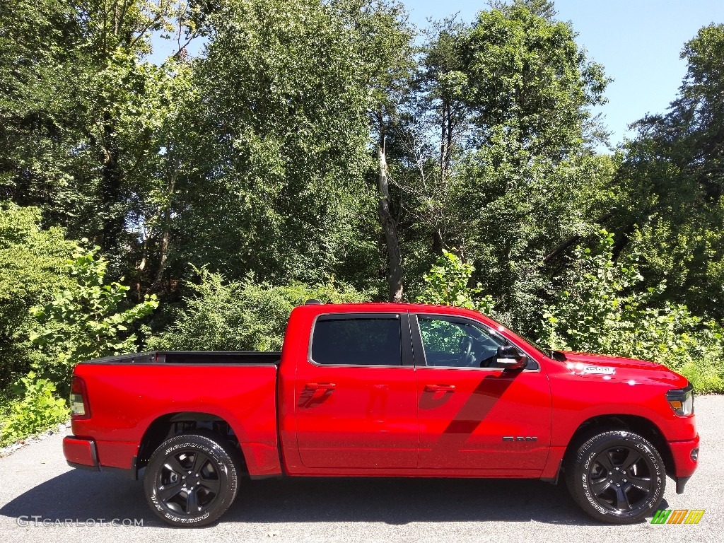 Flame Red 2021 Ram 1500 Big Horn Crew Cab 4x4 Exterior Photo #144800392