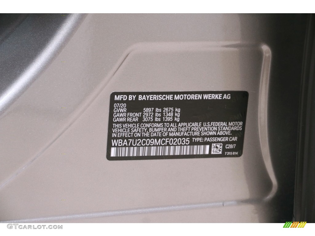 2021 7 Series 750i xDrive Sedan - Donington Grey Metallic / Black photo #25