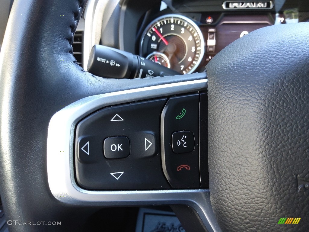 2021 Ram 1500 Big Horn Crew Cab 4x4 Black Steering Wheel Photo #144800788