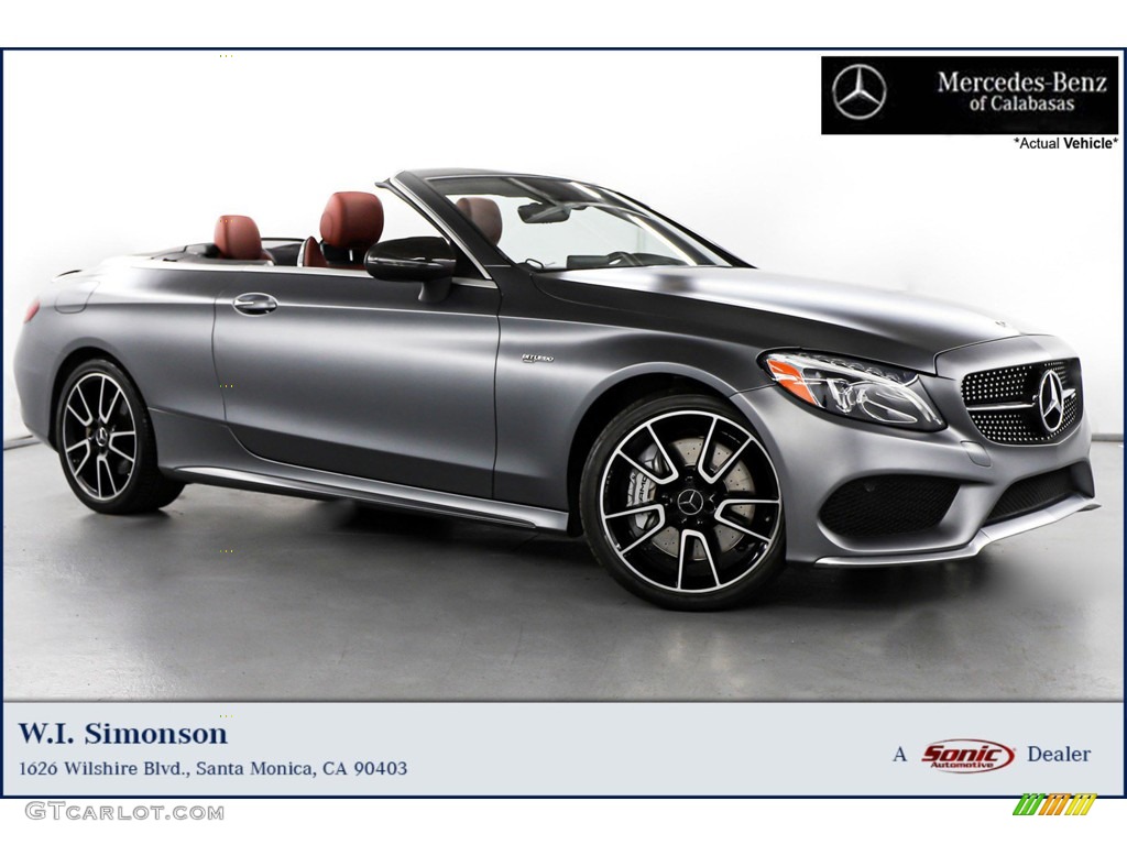 2017 C 43 AMG 4Matic Cabriolet - designo Magno Selenite Grey Matt / Cranberry Red/Black photo #1